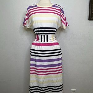 NWOT MARLY DRESS WITH POCKETS Midi Dress Knee Length W/removable Sash Size L